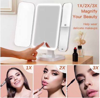 TRIFOLD LED MAKEUP MIRROR