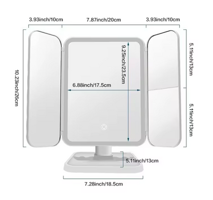 TRIFOLD LED MAKEUP MIRROR